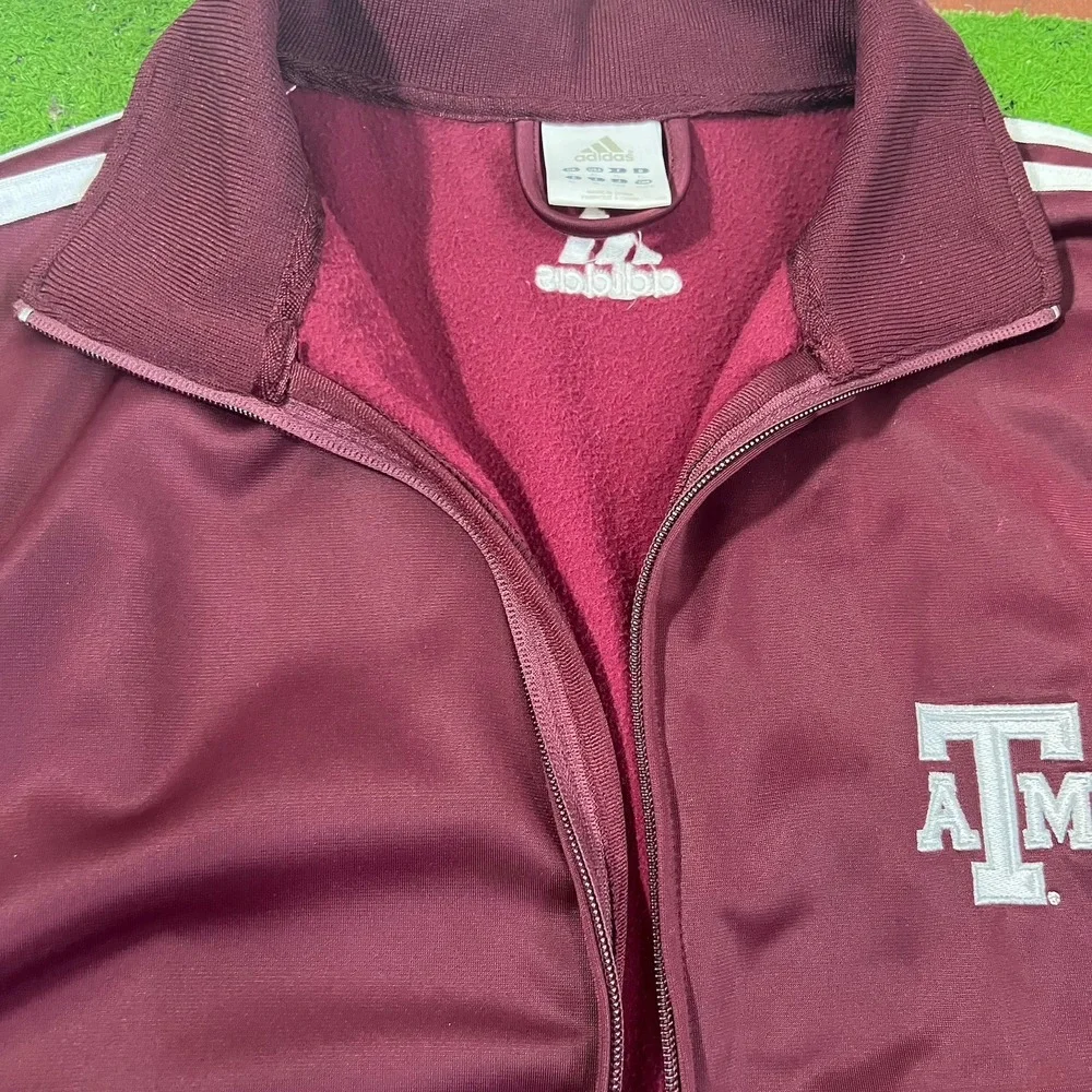 Texas A&M Team Issue Jacket XL Adida Aggie Football Maroon Track Jacket Wont Zip